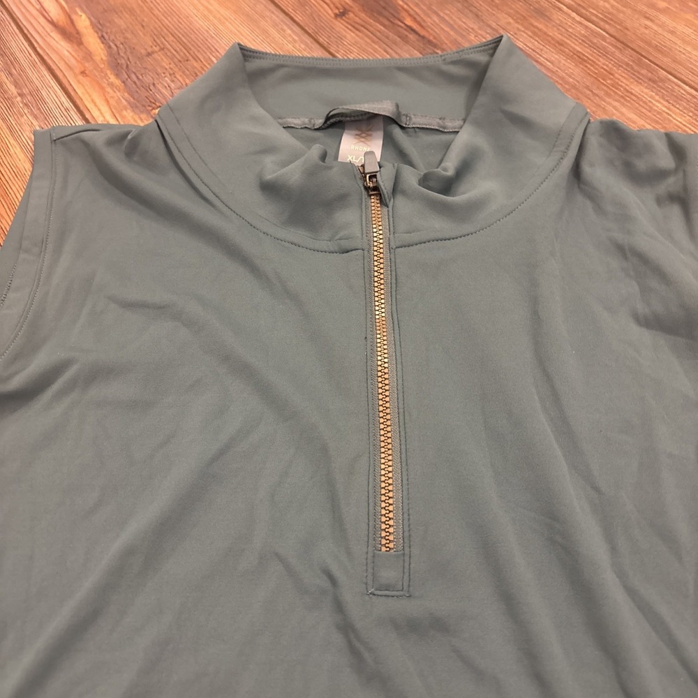New Rhone Green Course to Court Zip Sleeveless Top Mock Shirt Women's XL - Picture 2 of 5